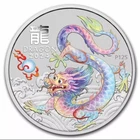 2024-1 oz White Year Of The Dragon Silver Color Lunar Perth BU Coin .999 ??