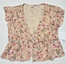 So Good For Life Flowered Pink & Peach Shell Women's XS