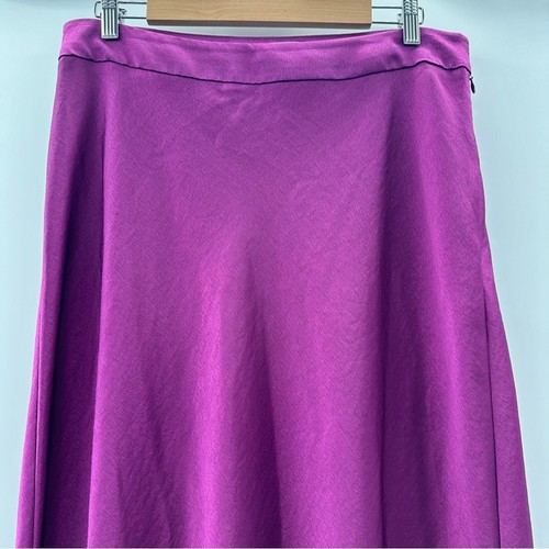 Sezane Sandy Purple Silky Side Zip Midi Skirt Sz 44 FR (12 US) - Picture 3 of 13