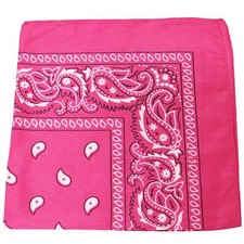 Cotton X-Large Paisley Printed Bandana Hot Pink