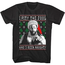 A-Team Mr T Pity the Fool Who's Been Naughty Men's T Shirt Tacky Xmas Sweater