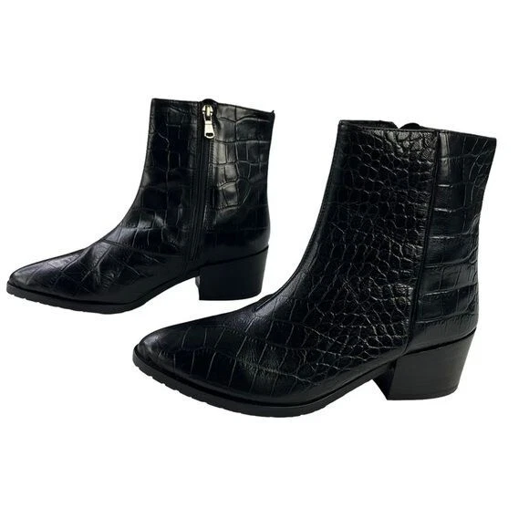 Fabianelli Crocs Botines Cuero Negro Cremallera Mujer Talla 6 Foto 3 de 4