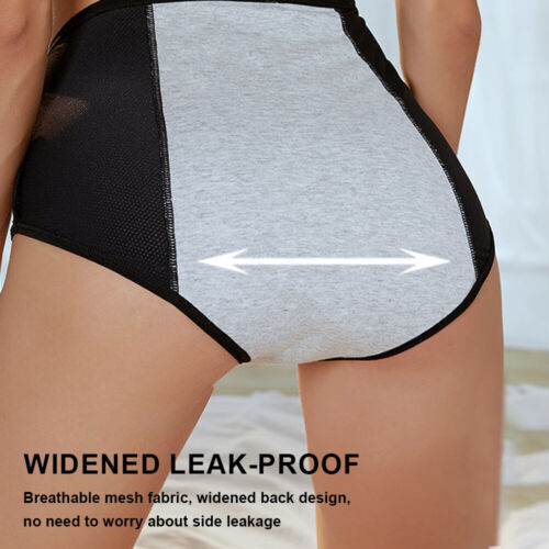 1/3/5pcs Womens Girl Period Panties Leak-Proof Cotton Briefs Menstrual Underwear - Picture 4 of 35