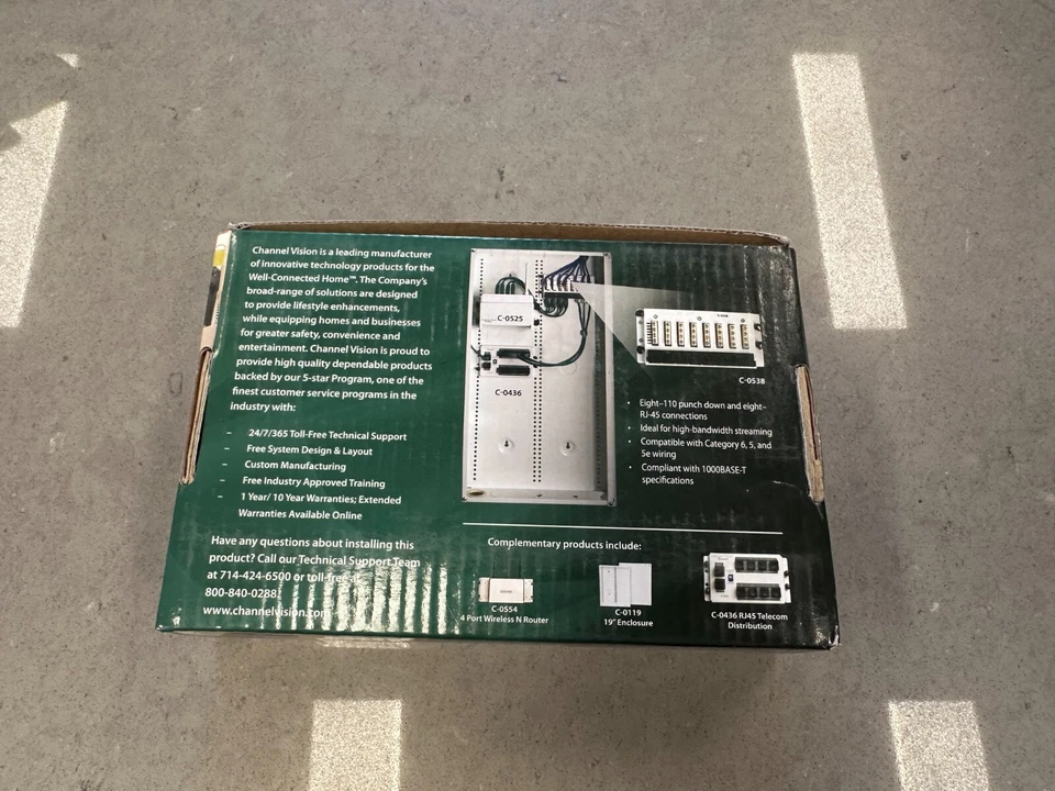 Channel Vision Central C-0538 8-port CAT5/5e/6 Data Patch Panel - Image 2 of 3