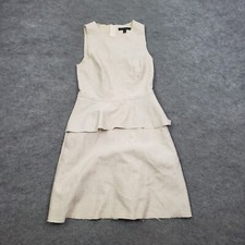 Banana Republic Dress Women 2 Brown A-line Peplum Sleeveless Short Office Ladies