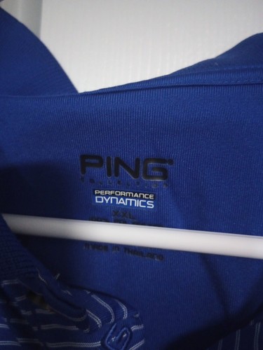 Golfshirt Ping Dynamics 2x blau mit weißen Streifen kurzarm - Bild 2 von 4
