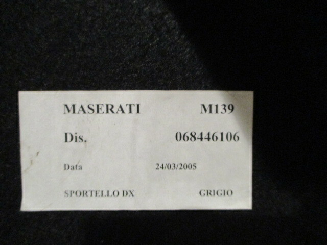 Maserati Quattroporte RH Trunk Side Cover Door - P/N 981338700