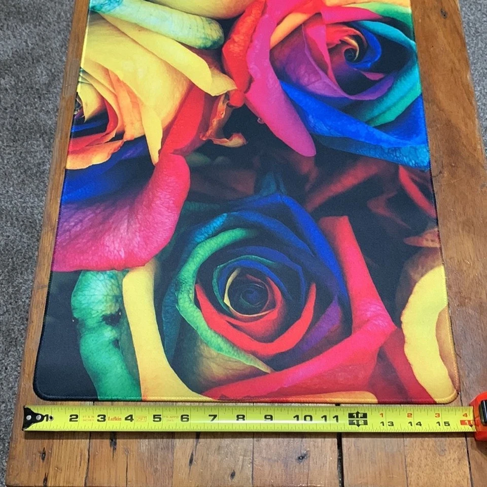 Gaming Computer Pad Mouse Mat Extended Large 34.7” x 15.75” Rainbow Rose - Image 3 of 4