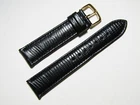 Hadley Roma MS716 17mm Black Calfskin Lizard Grain Men's Watch Strap