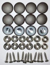 12 Dura Snap Upholstery Buttons Matte Gunmetal Choice Of Size And Screws
