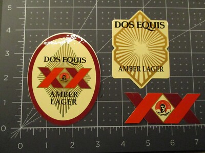 DOS EQUIS mexico mexican beer 3 STICKER LOT decal craft brewing brewery Z