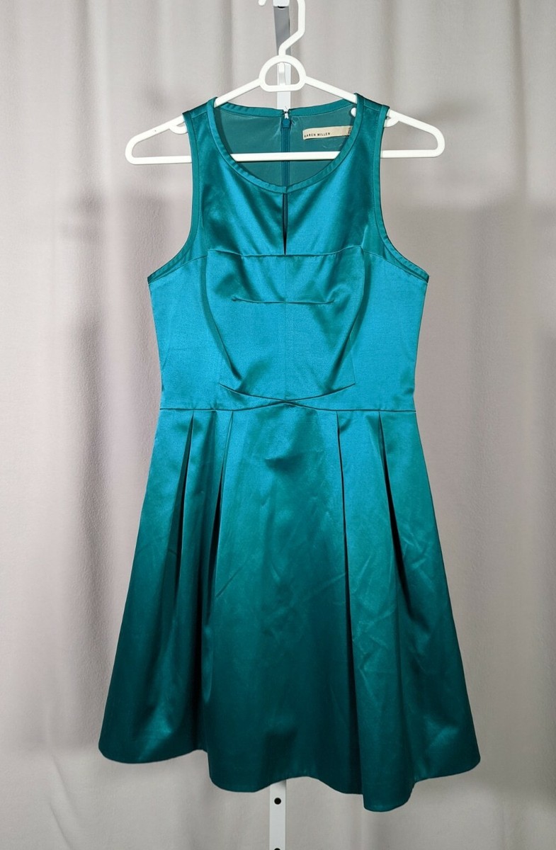 karen millen green satin dress Karen Millen Textured Satin Ruffle Detail Sleeveless Midi Dress in Green
