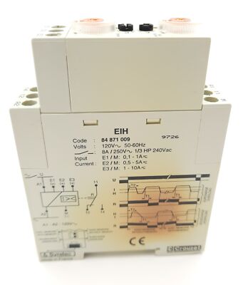 Crouzet 84871009 Current Control Relay, NO, Out: 250VAC 5A, In: 100-230VAC