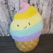 Tasties FAO Schwarz Dessert Pastel Rainbow Swirl Ice Cream Cone Food Plush