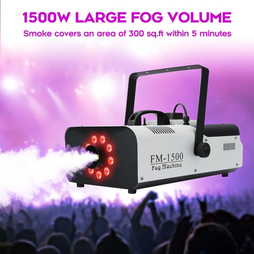 1500W Fog Smoke Machine RGB LED Stage DJ Fogger Smoke Effect Multi ...
