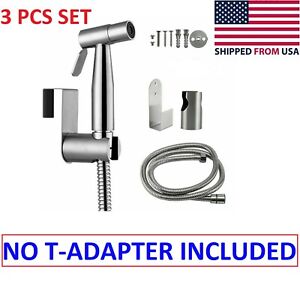 Stainless Steel Handheld Bidet Sprayer Shower Toilet Shattaf Adapter Hose kit BC