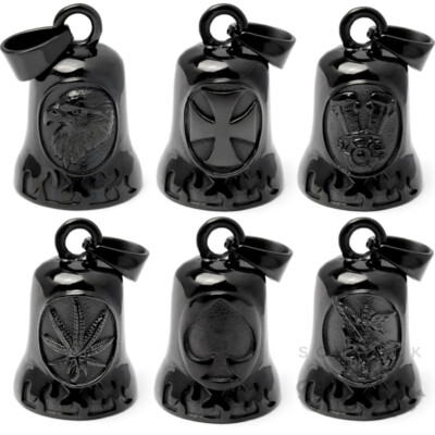 Schwarze Motorrad Glocke Bikerbell aus Edelstahl Glücksbringer Biker Geschenk