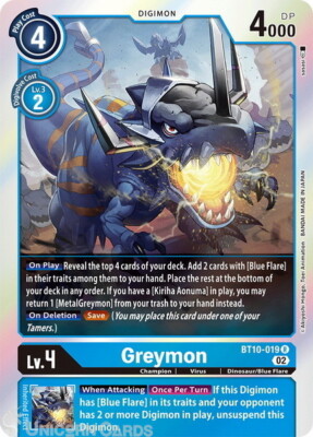 BT10-019 Greymon Rare Mint Digimon Card | eBay