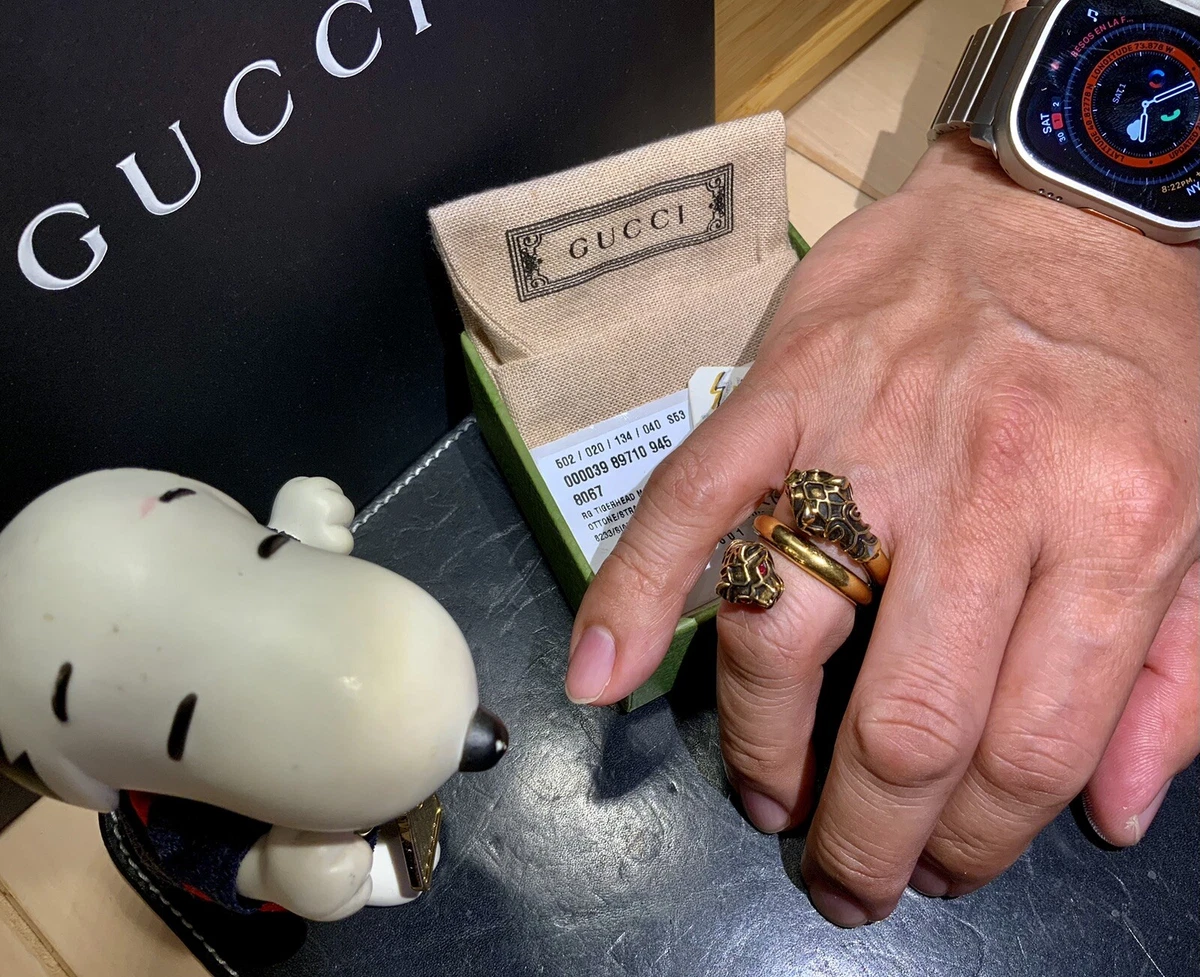 Gucci double tiger head ring outlet