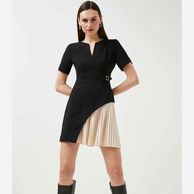 karen millen tailored military pleat short sleeve dress Buy Karen Millen Tailored Military Pleat Short Sleeve Mini Dress In Blue