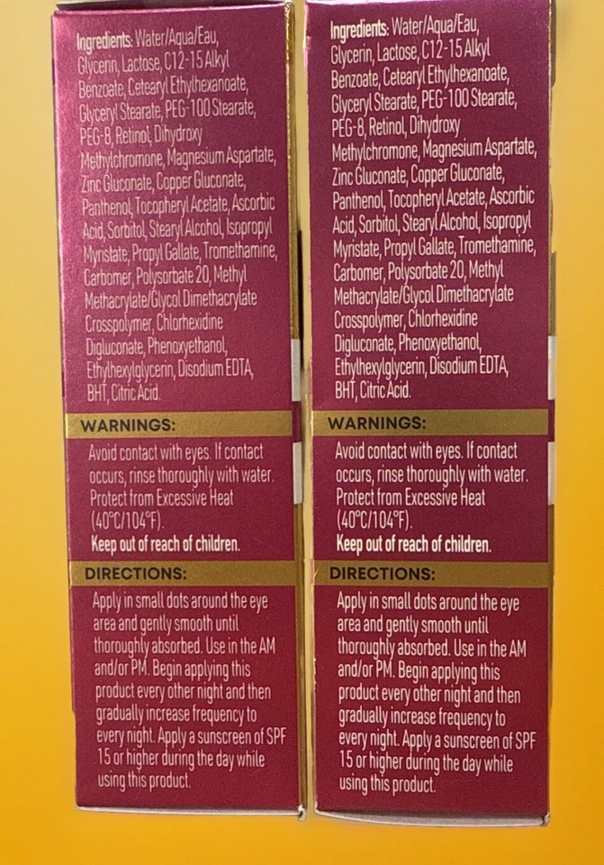 2 Pack ROC Retinol Correxion Line Smoothing Anti-Aging 0.5 Fl Oz Eye Cream Lot - Image 2 of 4