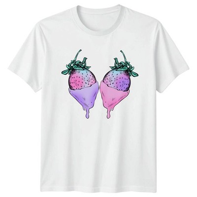 Pastell Goth Erdbeere Valentinstag T-Shirt Erdbeere Dessert Valentinstag