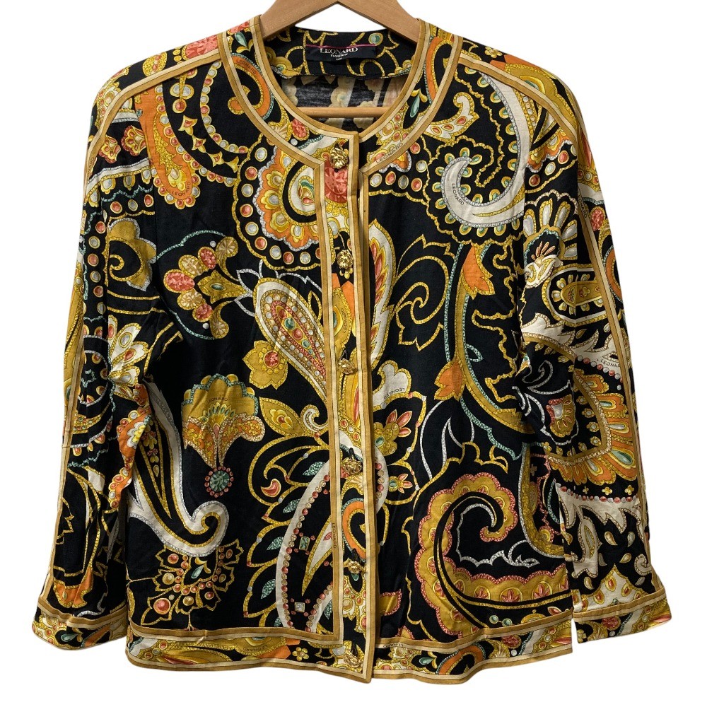 LEONARD Paisley Pattern Flower Button Cardigan, S… - image 1