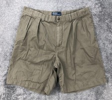 Polo Ralph Lauren Tyler Shorts Mens 36 Green Chino Pleated 9 Inseam Vintage