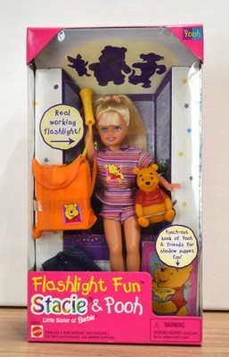 Barbie Flashlight Fun Stacie and Pooh Mattel #19669 Little Sister of Barbie 1997
