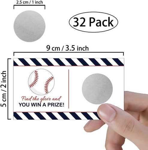 Baseball Theme Scratch Off Game Cards(32 PCS) Class Reunion Baseball Scratch Off - Picture 2 of 6