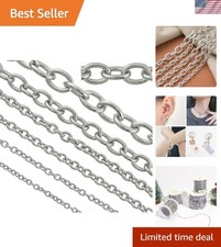 33 Feet Stainless Steel Cable Chain - Durable, Anti-Tarnish for Jewelry Making