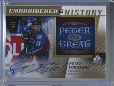2021 SP Game Used Embroidered in History Legends 3/5 Peter Forsberg Auto HOF 4lz