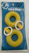 Vintage Nursery Needs Water-Filled Teethers Yellow Rings 1960s–70s Baby Cooling