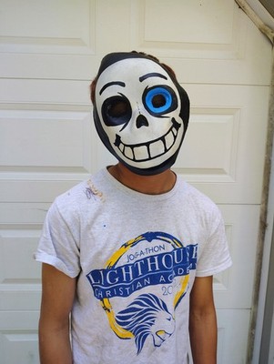 Undertale SANS Hand painted Full Face Costume Mask, One Size, Adjustable