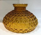 Vintage Amber Hobnail Amber Glass Student Shade 10" Fitter Aladdin B&H RAYO