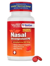 GenCare Nasal Decongestant 10mg Tablets Phenylephrine HCl 300 Tablets Per Bottle