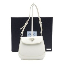 Prada White Cleo Brushed Mini Shoulder Bag and Crossbody Bag 1BH188 152892798