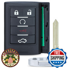 Keyecu Replacement Smart Remote Key Fob 5 Button for Cadillac STS CTS 2008-2013