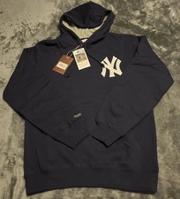SMALL Mitchell  Ness NY Yankees Vtg Logo DEREK JETER Hoodie Navy Blue