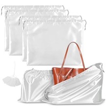 4 Pack Dust Bags for Handbags, Dust Cover Bag for Handbags Purses Cloth White