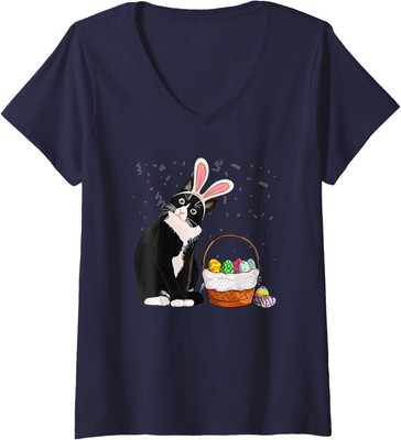 Funny Cat Lover Easter Rabbit Cute Presen Nice Family Ladies' V-Neck Tshirt