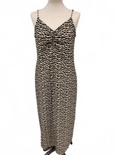 H&M Animal Print Brown/Beige Sleeveless Maxi Dress Medium UK 12-14 Summer Beach