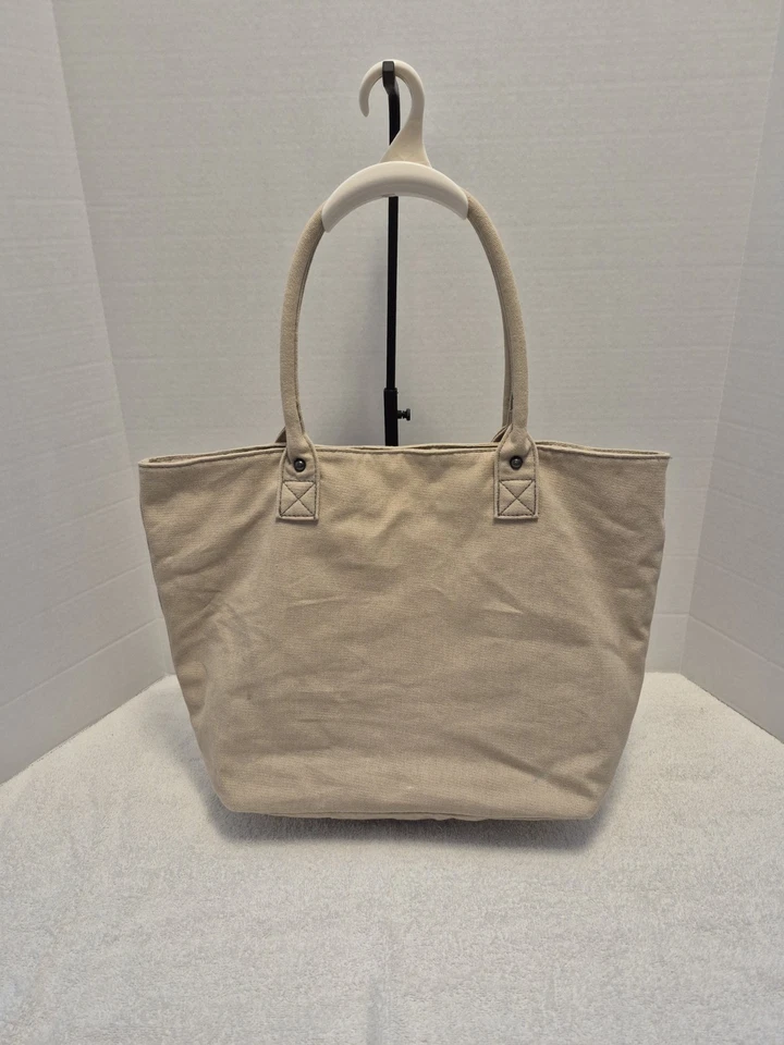 Mossimo Supply Co Bolso de Mano/Bolso de Mano de Lona Tostada con Cierre Magnético a Presión YOLO Foto 2 de 4