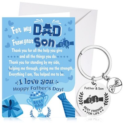 HOWAF Happy Fathers Day Card from Son, Father's Cards Beloved blue