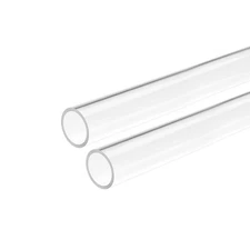 2pcs 21mm x 25mm 12" Clear Acrylic Pipe Rigid Plastic Tubing for Plumbing