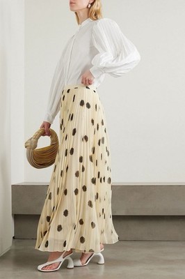 Altuzarra Sif Polka Dot Maxi Skirt Silk Sparrow Irregular Dot $1595 Read
