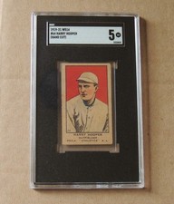 SGC-graded 1919-21 W514 baseball card #64; Harry Hooper (HF), Phila.Athletics