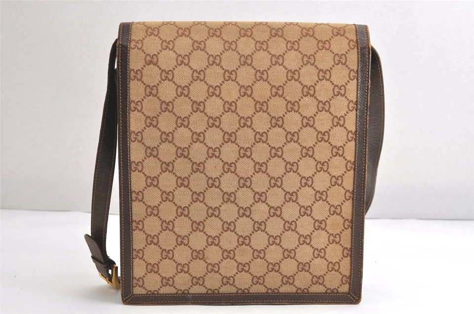 Auténtico Bolso Bandolera GUCCI Vintage de Hombro GG Lona Cuero Marrón 4272N Foto 3 de 4