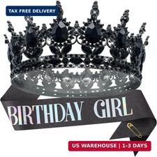 YOUlDIANZI Queen Crown Birthday Crowns for Women, Birthday Sash, BirthdayTiara f