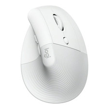 Logitech - Lift Vertical Wireless Ergonomic Mouse with 4 Buttons - Pale Gray